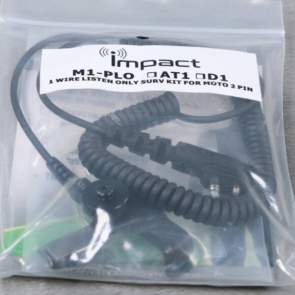 Impact M1-PLO 1-Wire Listen-Only Surveillance Earpiece Kit for Motorola 2-Pin - Picture 1 of 13